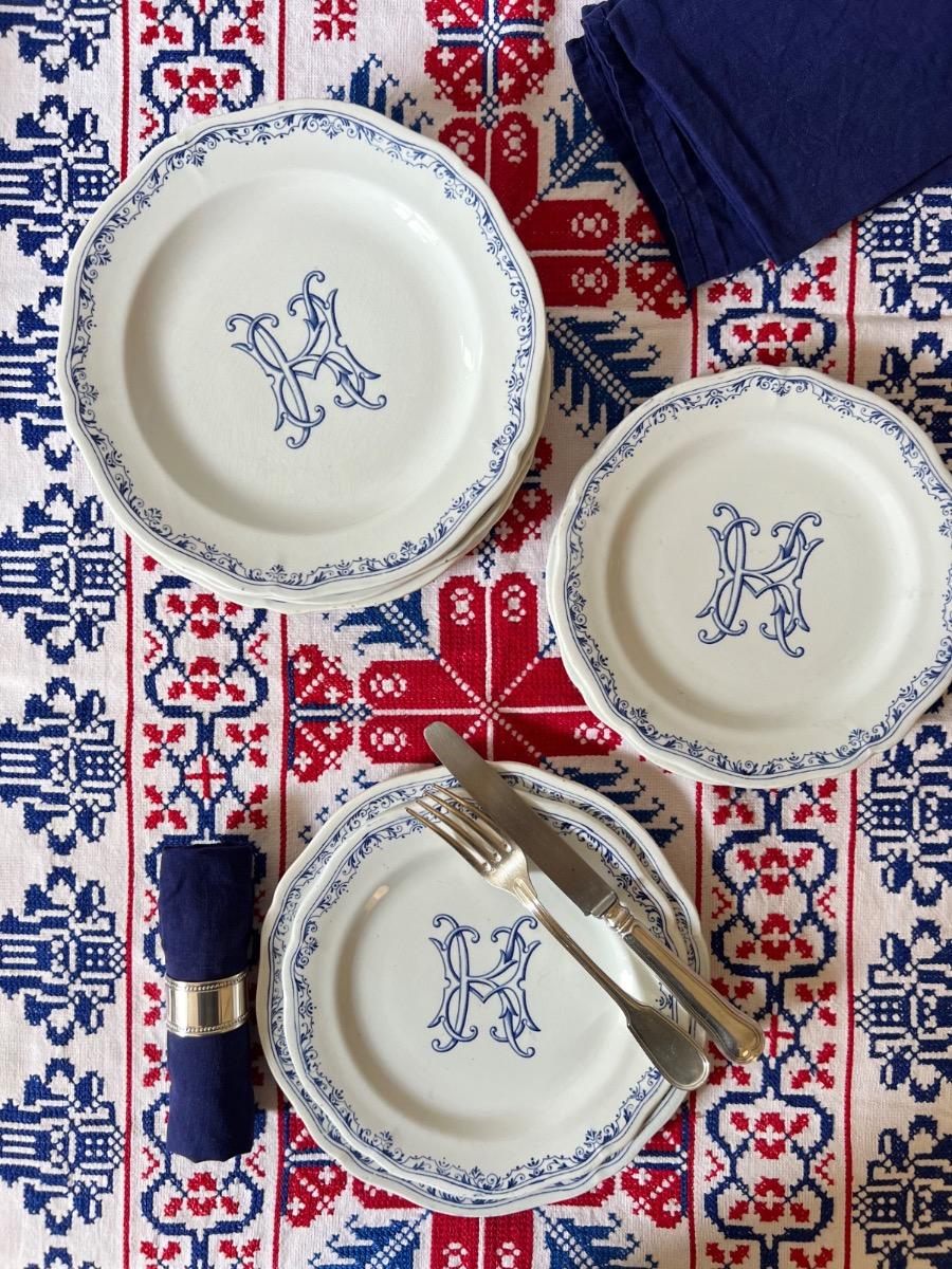 Service vaisselle GIEN monogramme 1930