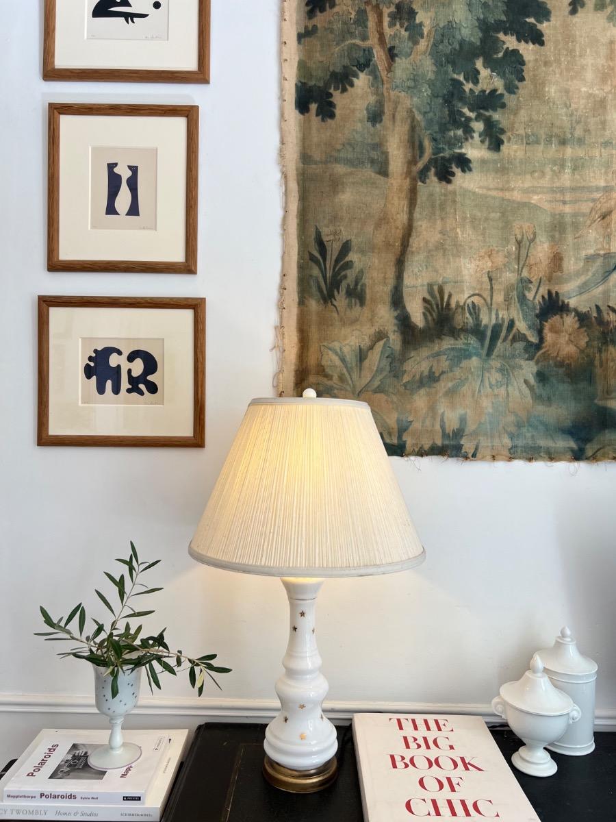 Lampe opaline étoilée 1920