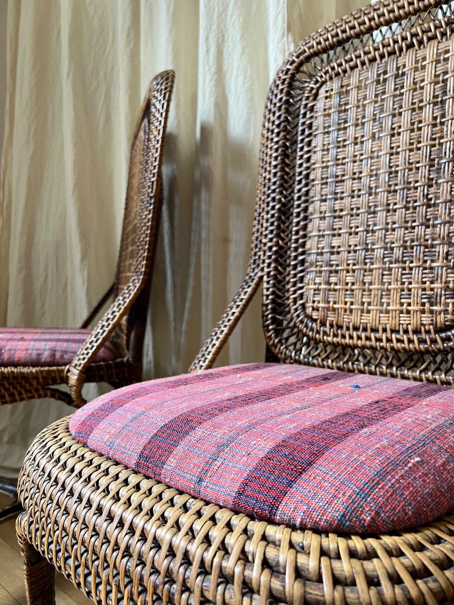 Paire de chaises rotin 1880