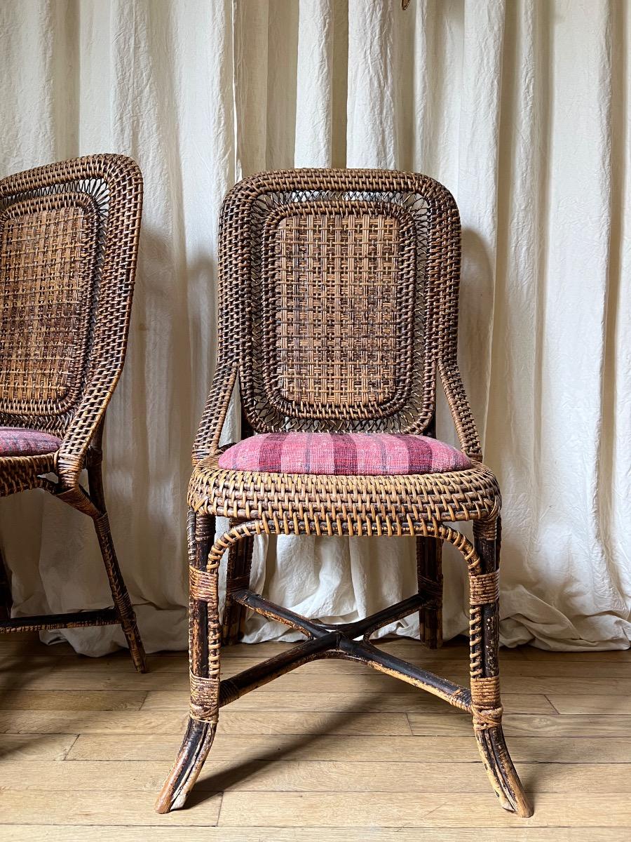 Paire de chaises rotin 1880
