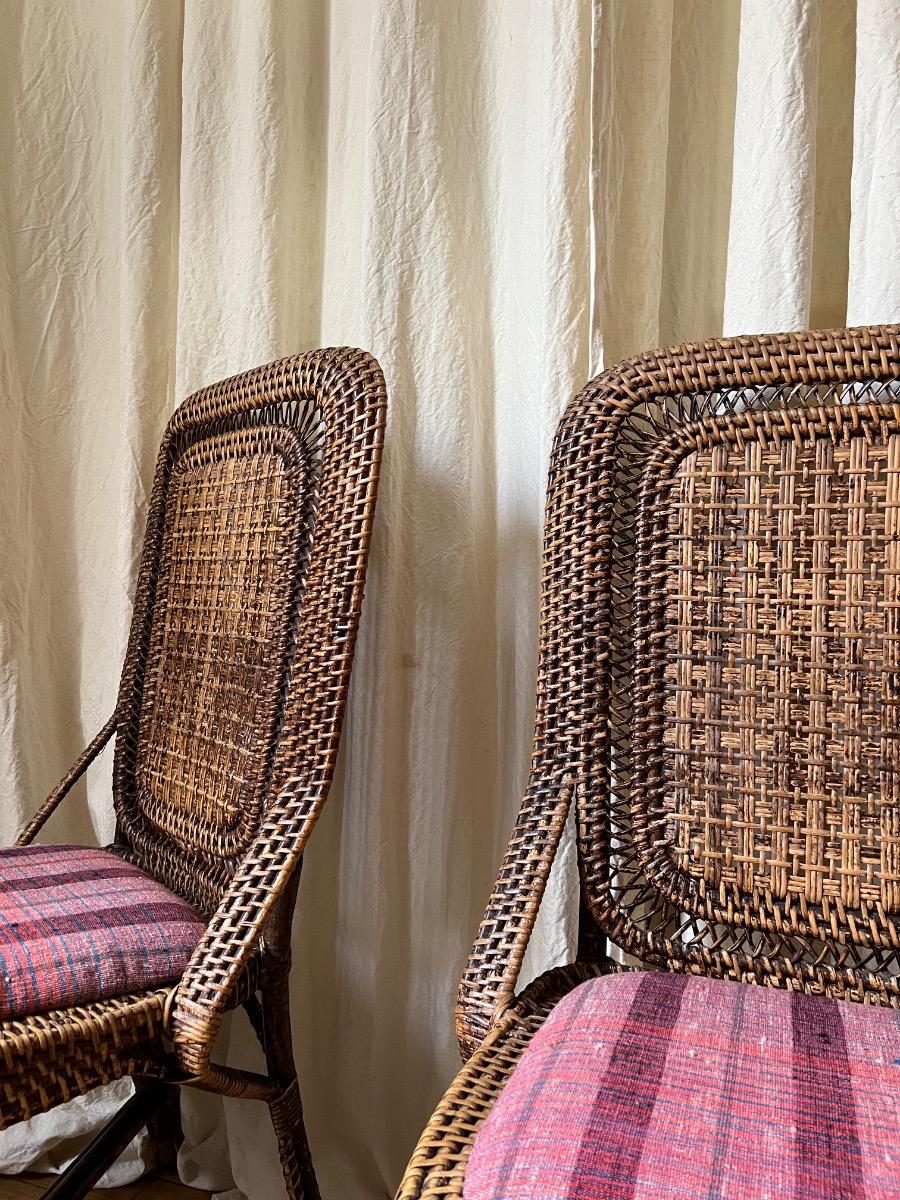 Paire de chaises rotin 1880