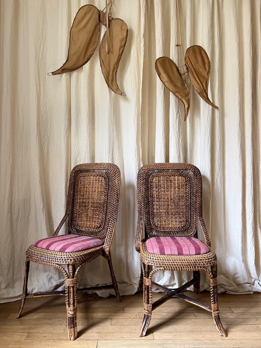 Paire de chaises rotin 1880