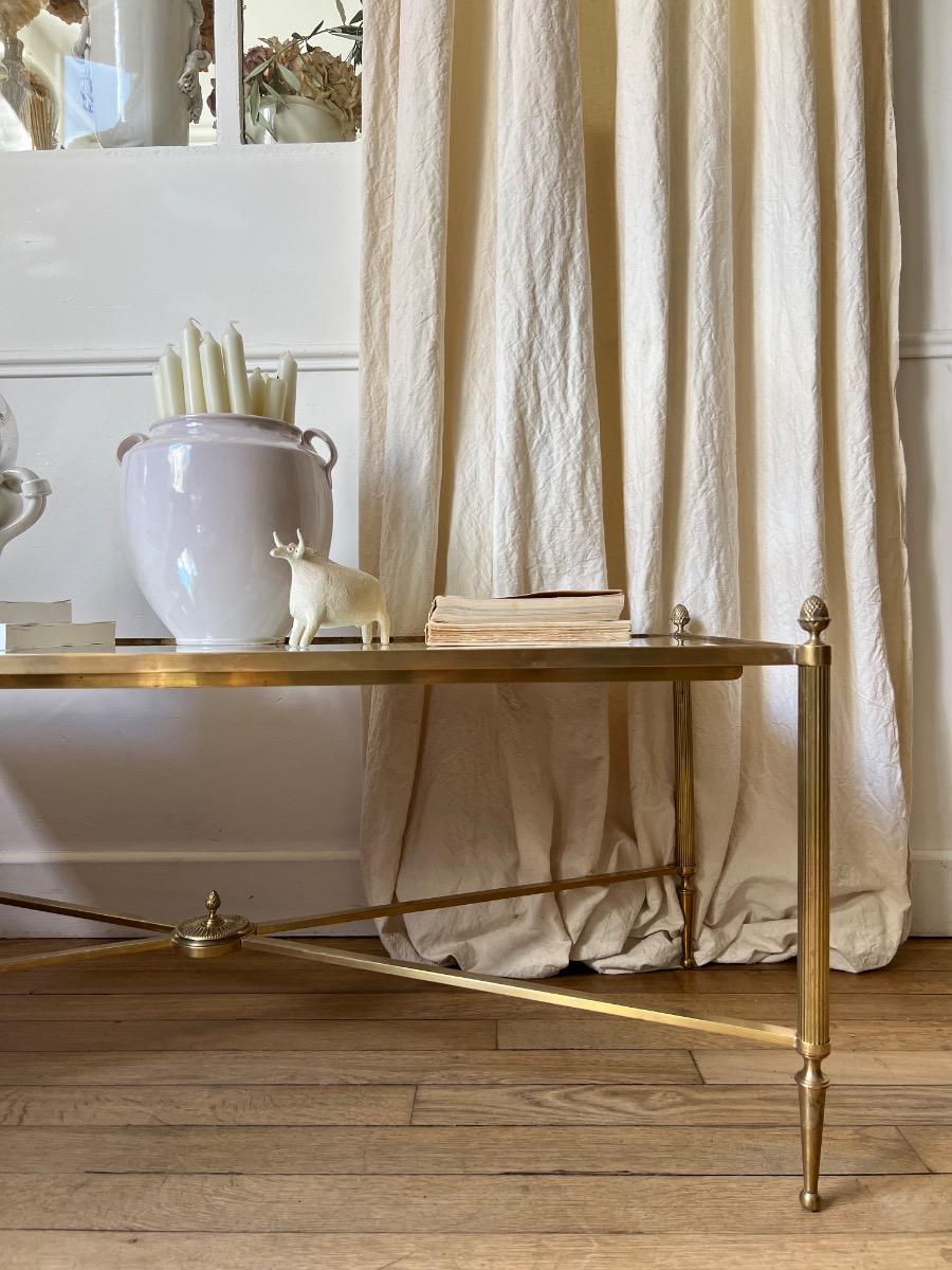 Table basse miroir bronze laiton 1940