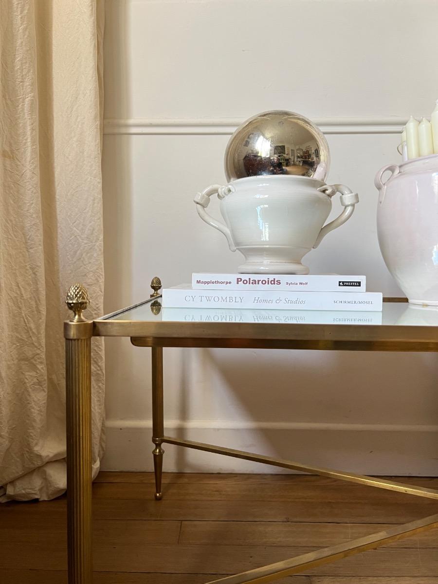 Table basse miroir bronze laiton 1940