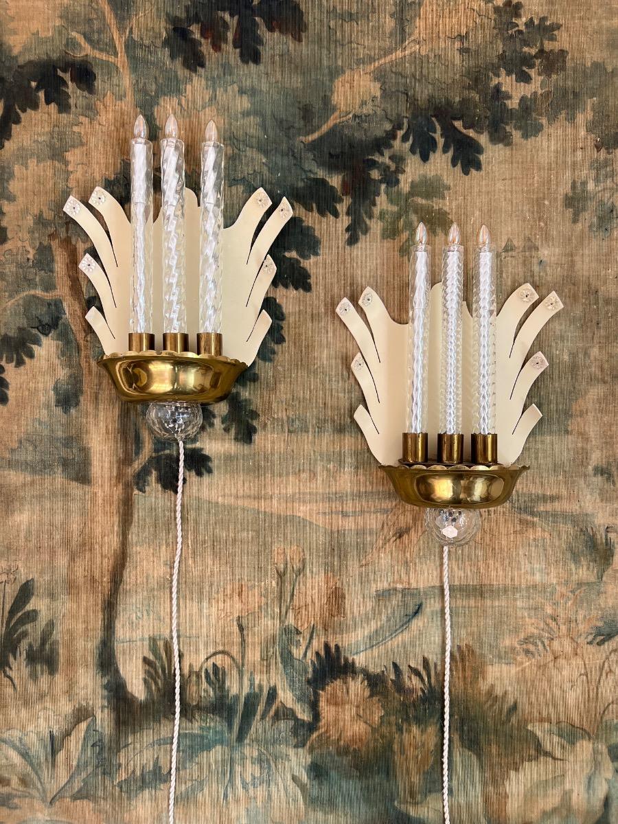 Paire d’appliques théâtre 1940