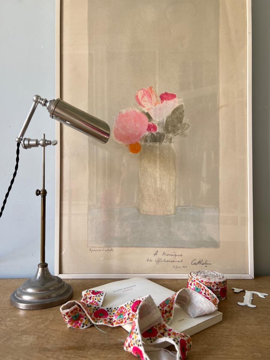 Lampe ajustable acier nickelé 1930