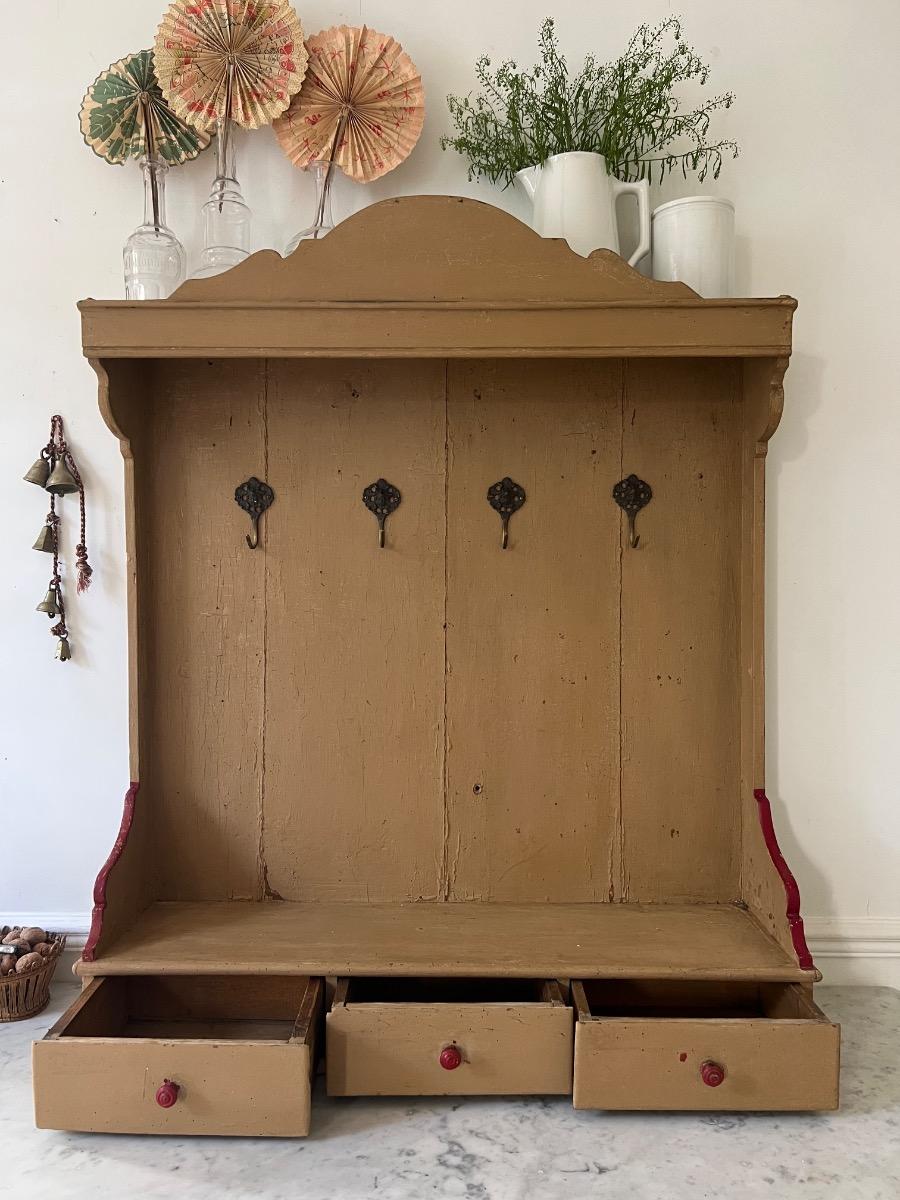 Casserolier bois peint 1900