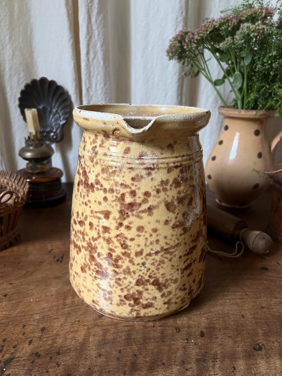 Pot à lait XIXème terre vernissée 