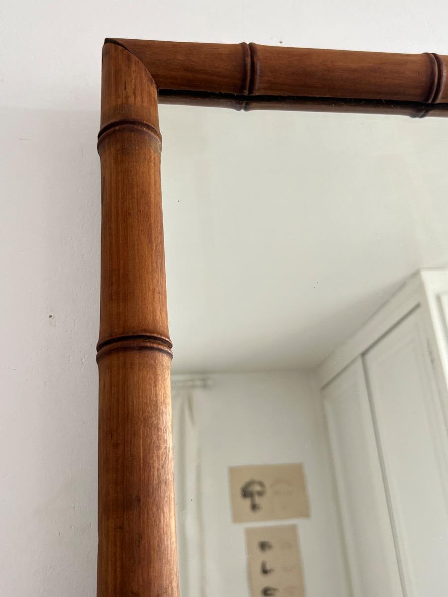 Miroir bois façon bambou 1900