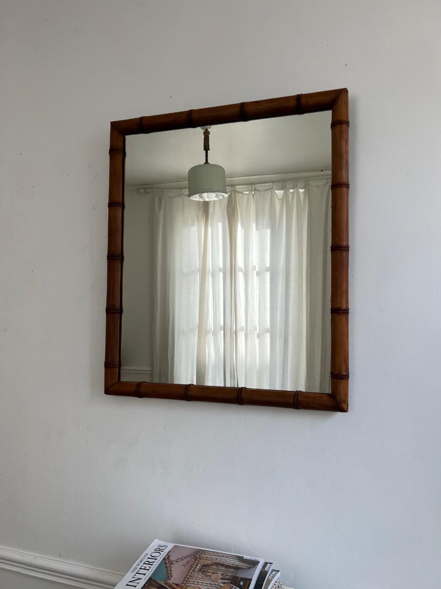 Miroir bois façon bambou 1900