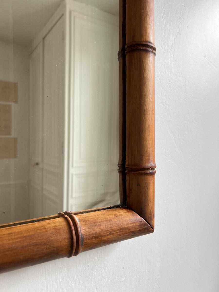 Miroir bois façon bambou 1900