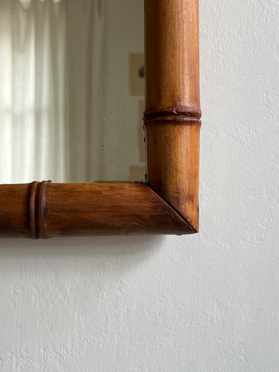 Miroir bois façon bambou 1900