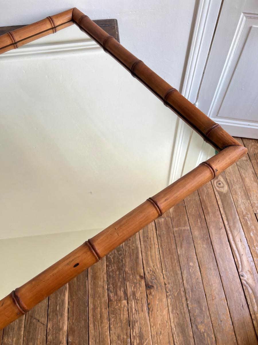 Miroir bois façon bambou 1900