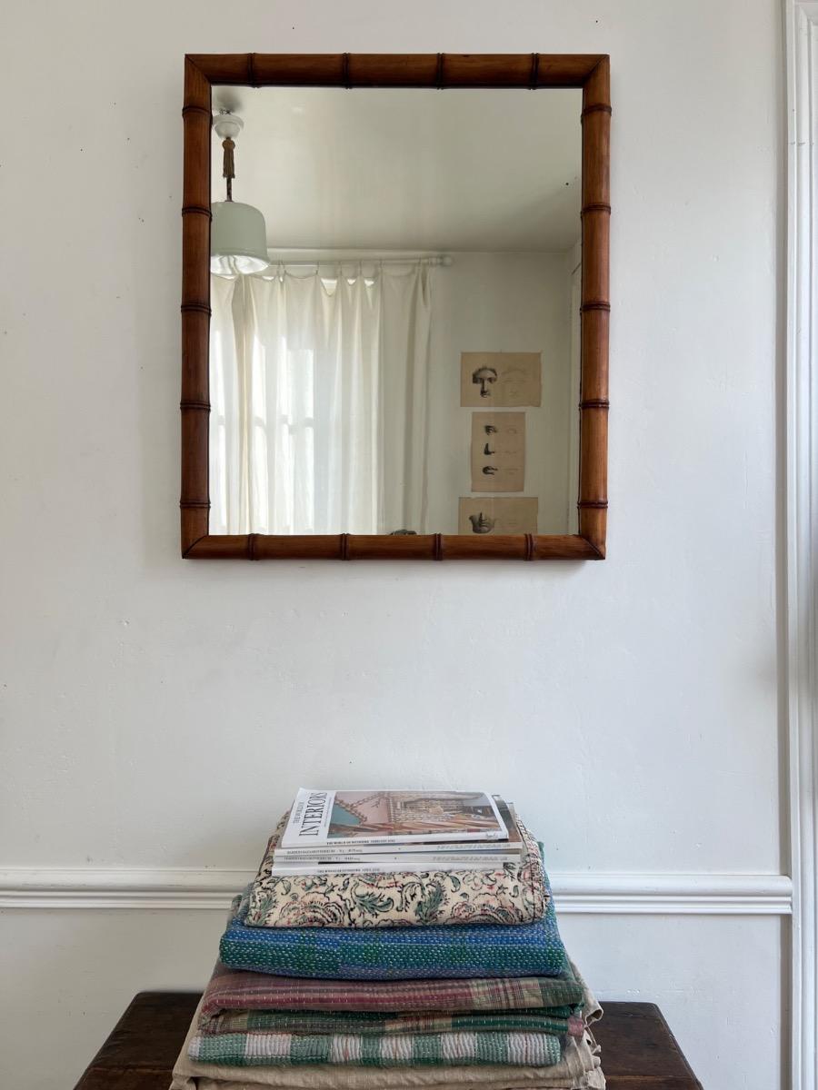 Miroir bois façon bambou 1900
