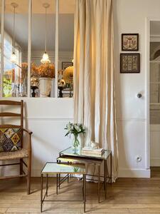 3 tables gigognes laiton miroir 1950