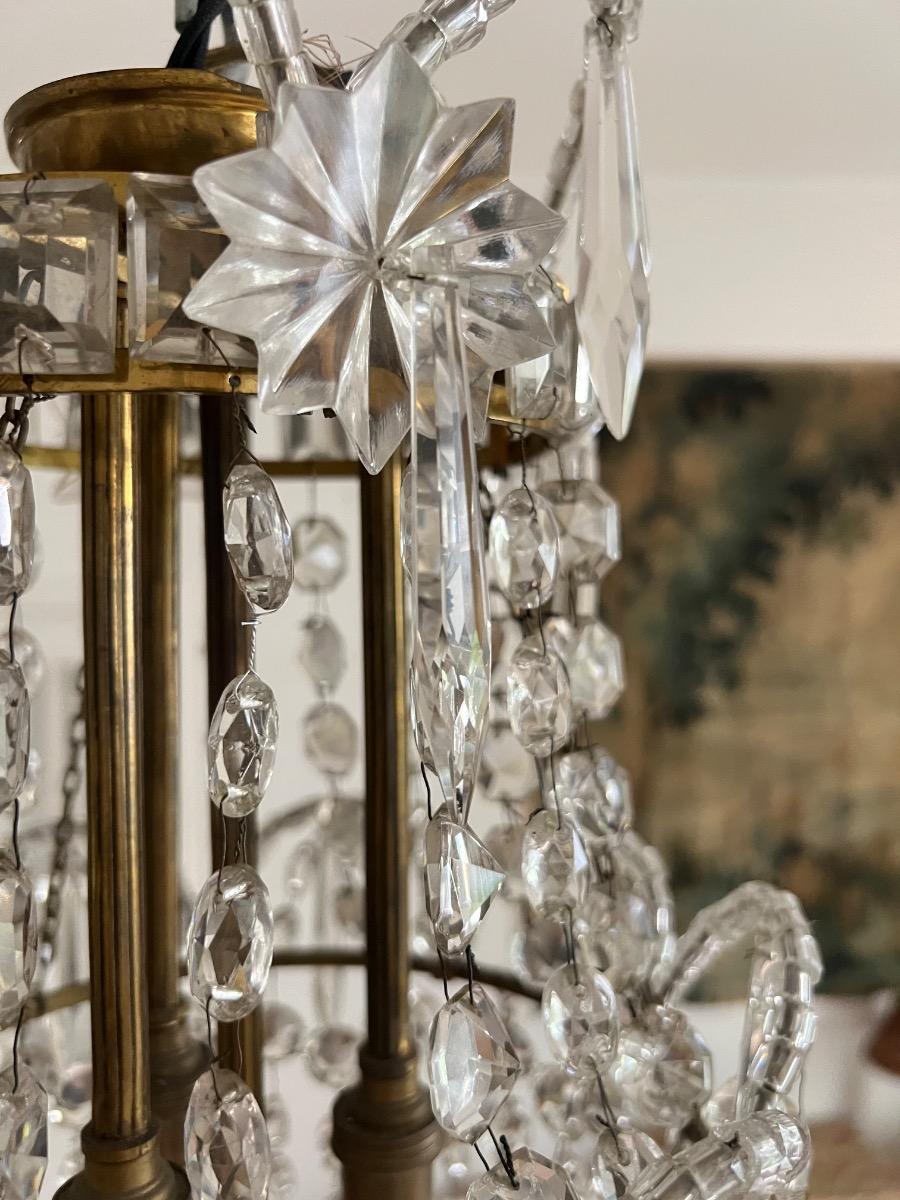 Lustre bronze et pampilles 1920