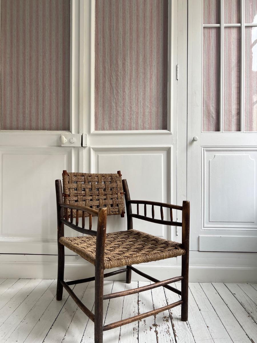 Fauteuil corde paille 1960 Fauteuil corde paille 1960