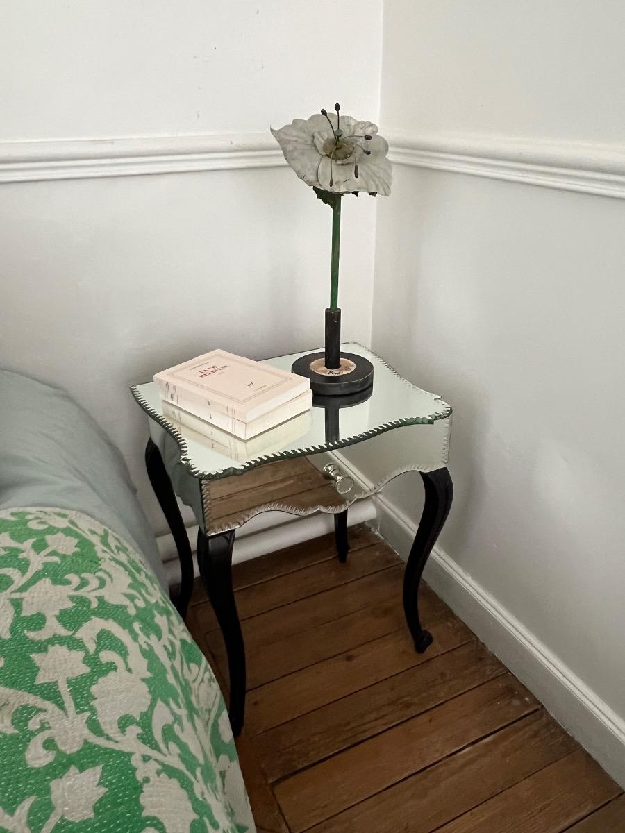 Chevet miroir et bois noirci 1940