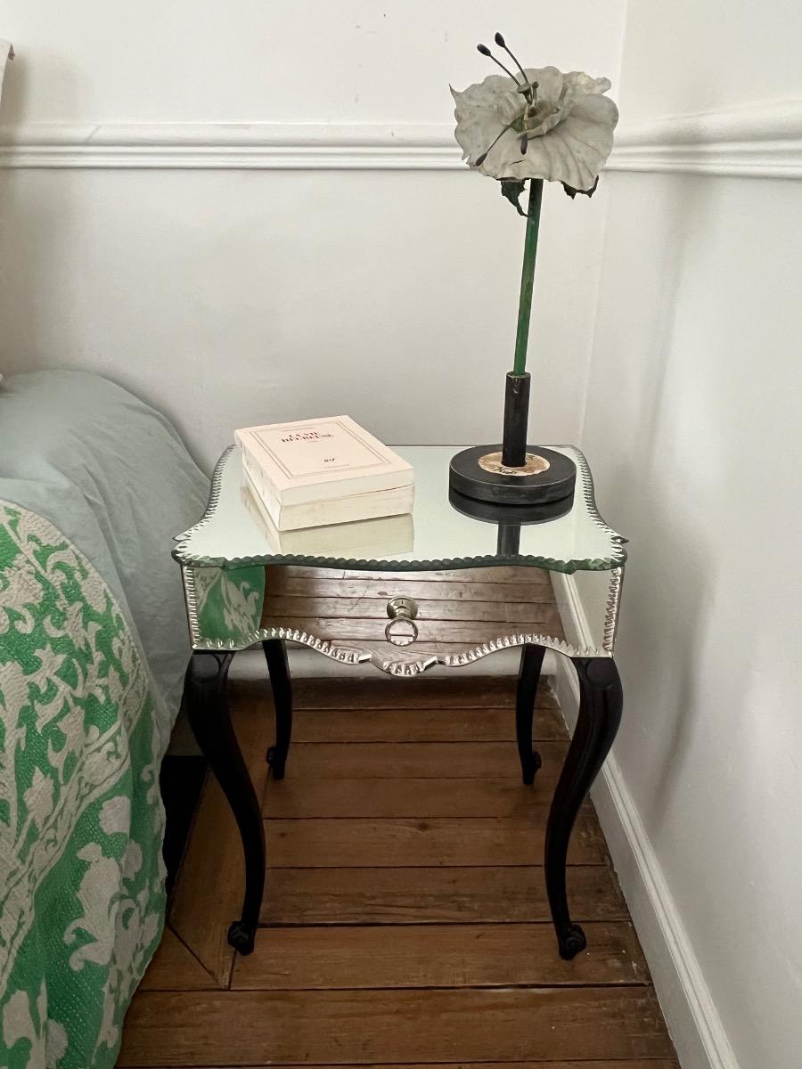 Chevet miroir et bois noirci 1940