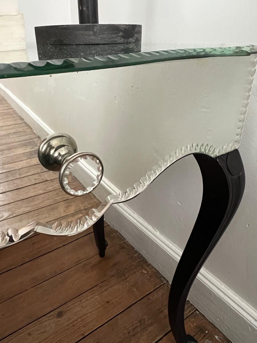 Chevet miroir et bois noirci 1940