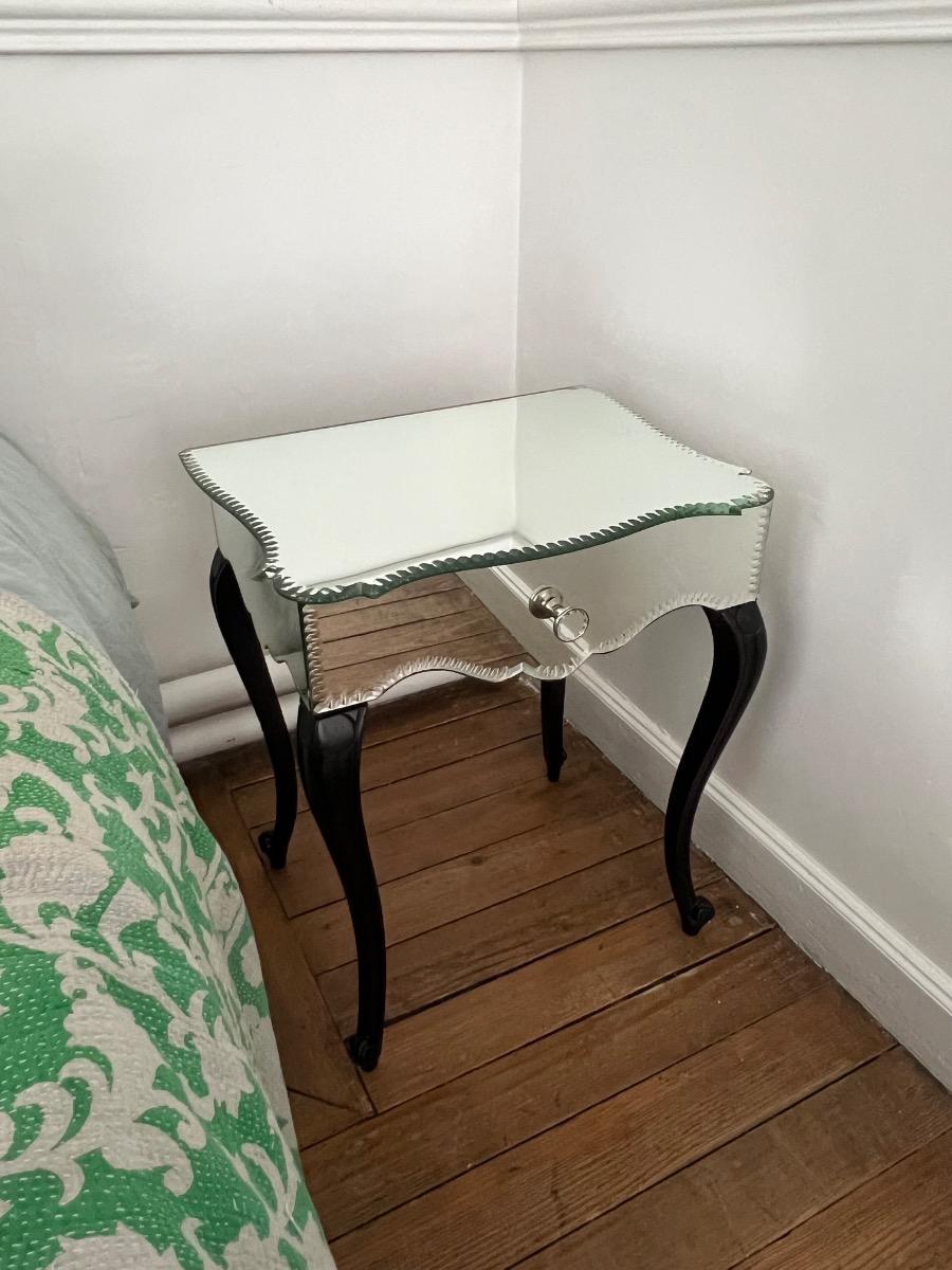 Chevet miroir et bois noirci 1940