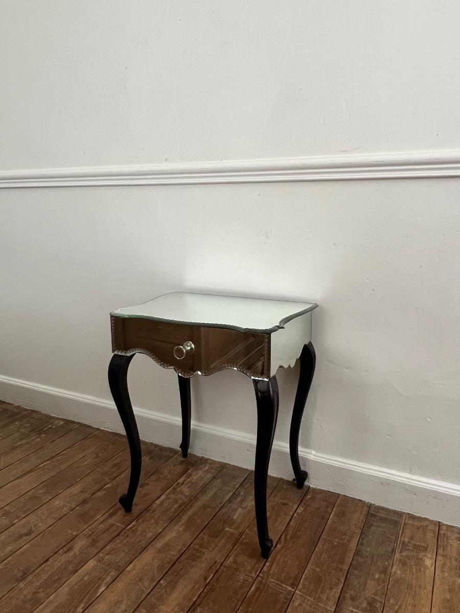 Chevet miroir et bois noirci 1940