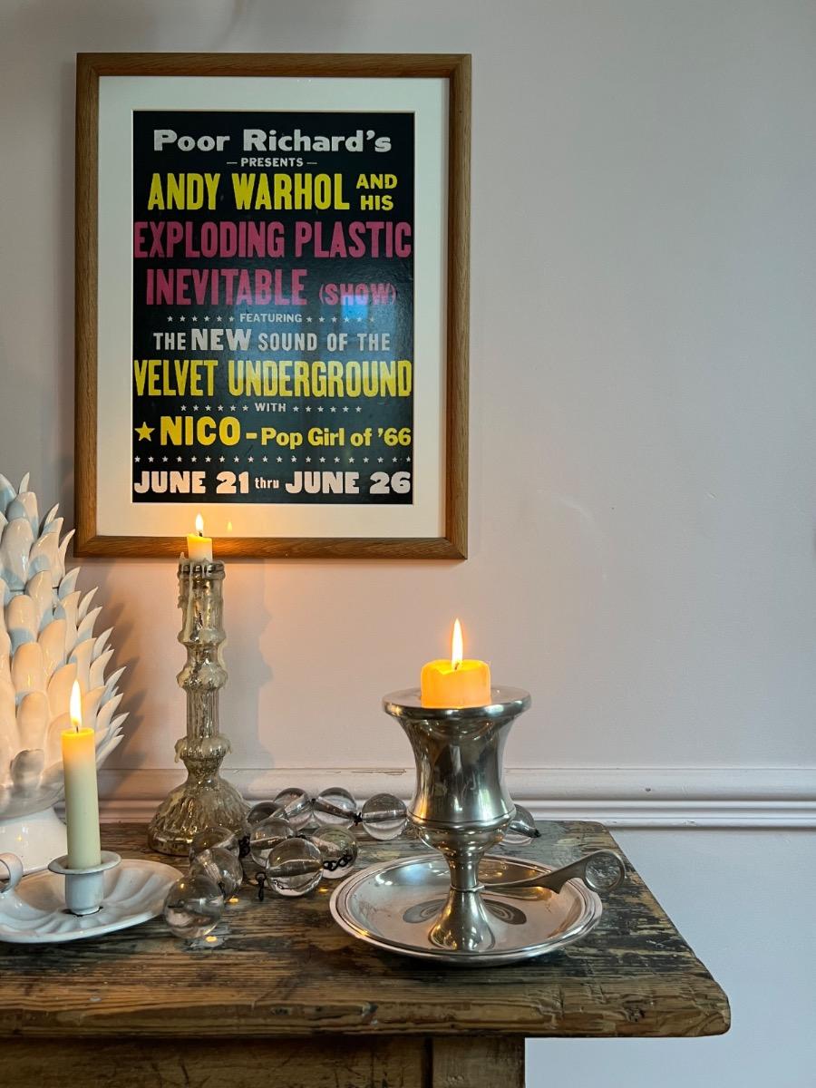 Large bougeoir métal argenté 1940