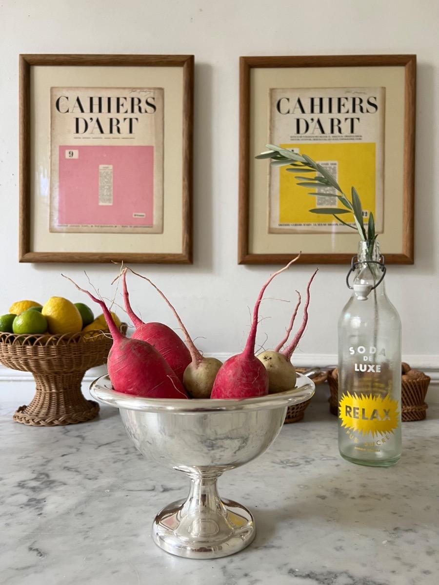 Coupe de présentation métal argenté 1930