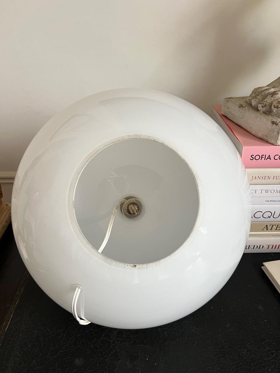 Lampe à poser opaline double-éclairage 1960