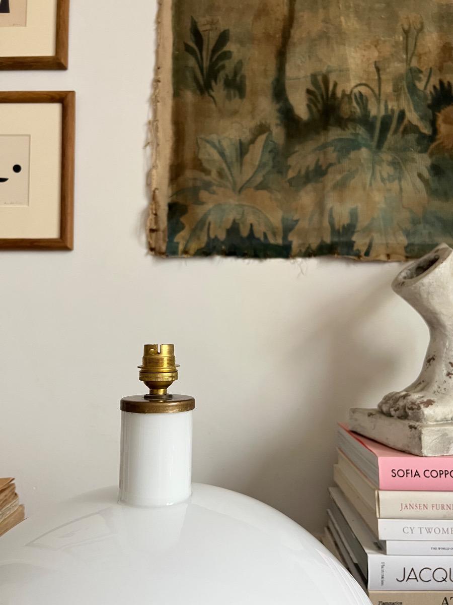 Lampe à poser opaline double-éclairage 1960