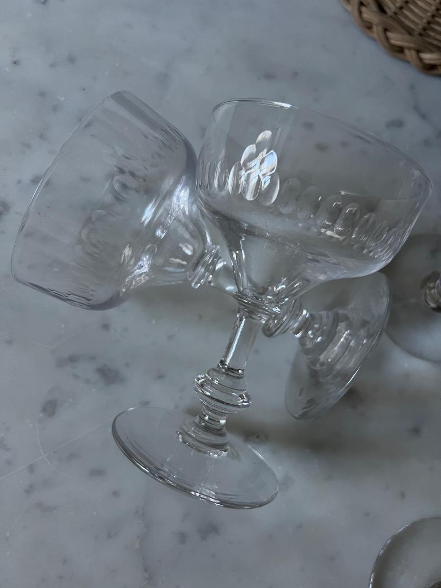 Service 6 coupes champagne cristal 1930