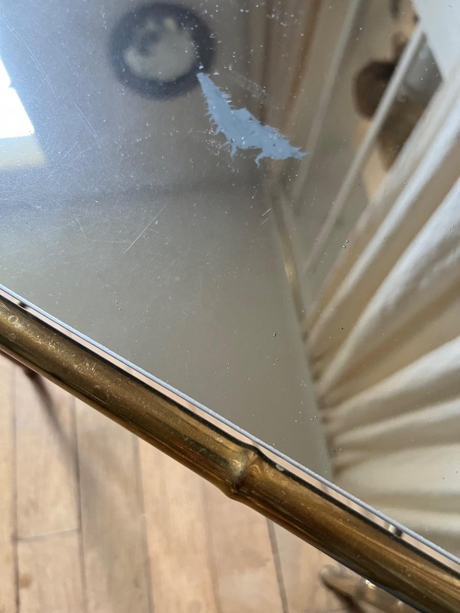 3 tables gigognes laiton miroir 1960