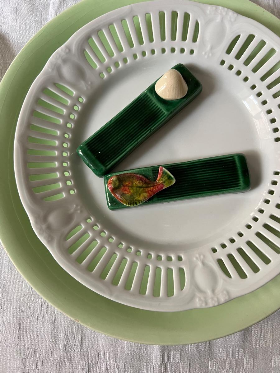 Service 12 porte-couteaux céramique 1960