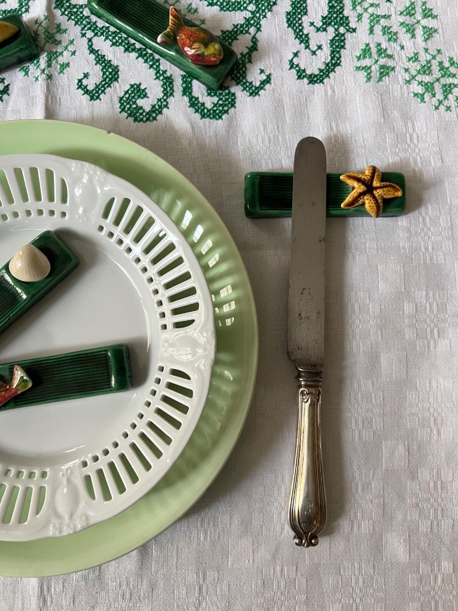 Service 12 porte-couteaux céramique 1960