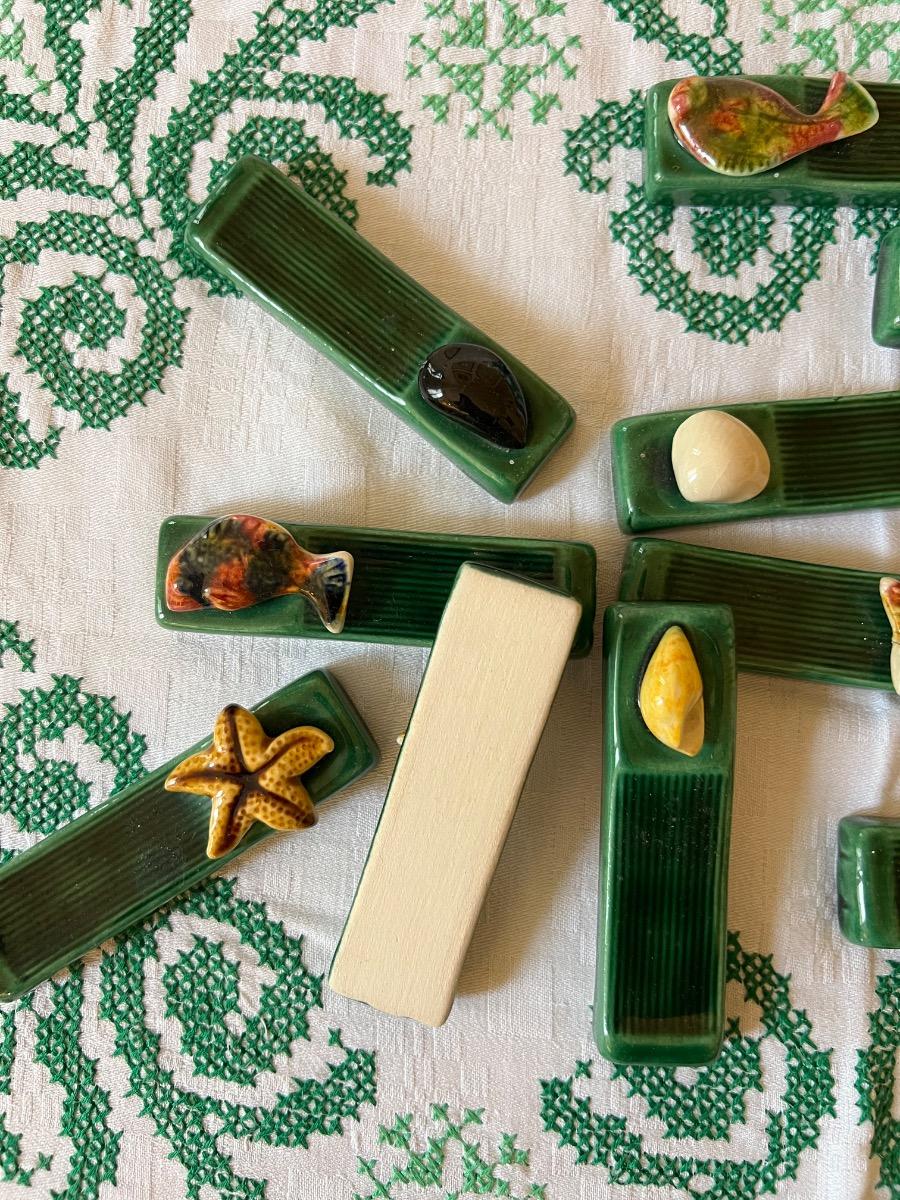 Service 12 porte-couteaux céramique 1960