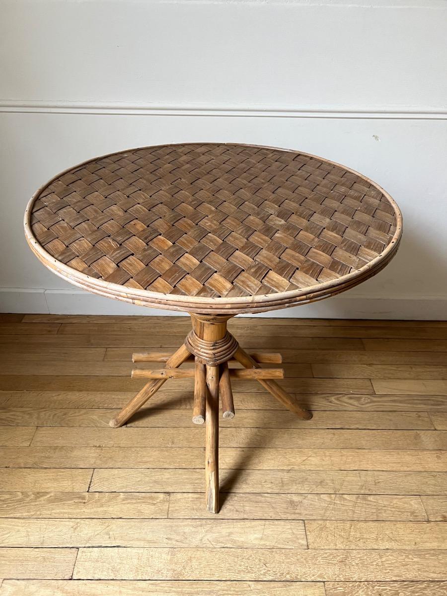 Table châtaignier tressé / Pascal Raffier 1960