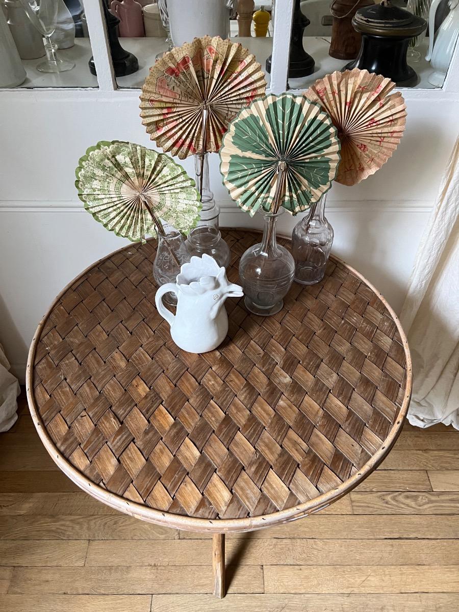 Table châtaignier tressé / Pascal Raffier 1960