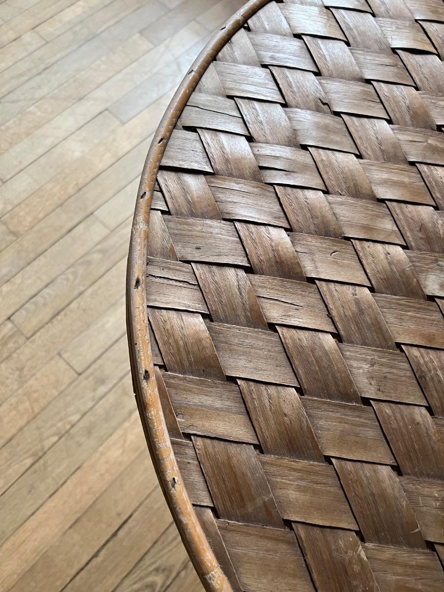 Table châtaignier tressé / Pascal Raffier 1960