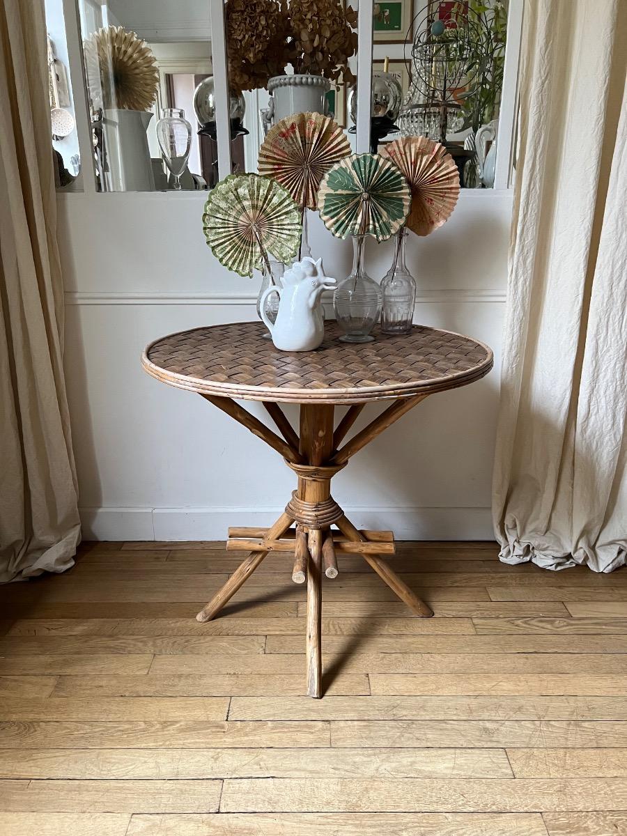 Table châtaignier tressé / Pascal Raffier 1960