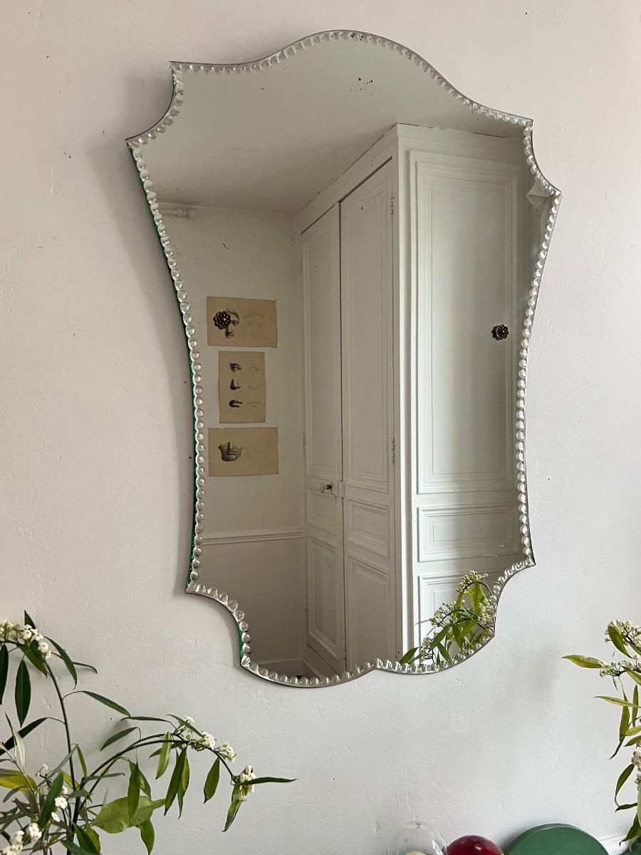 Miroir biseau à onglets 1960