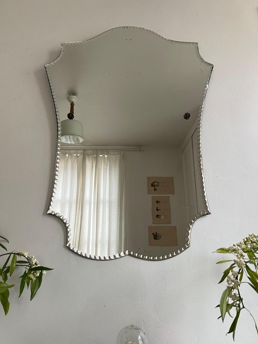 Miroir biseau à onglets 1960