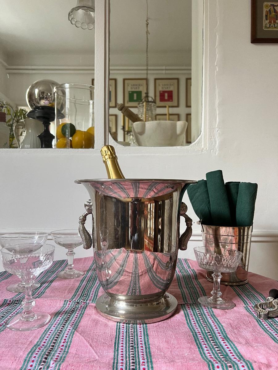 Seau à champagne décor passementerie 1940