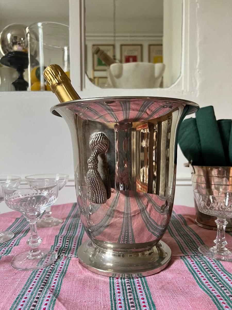 Seau à champagne décor passementerie 1940