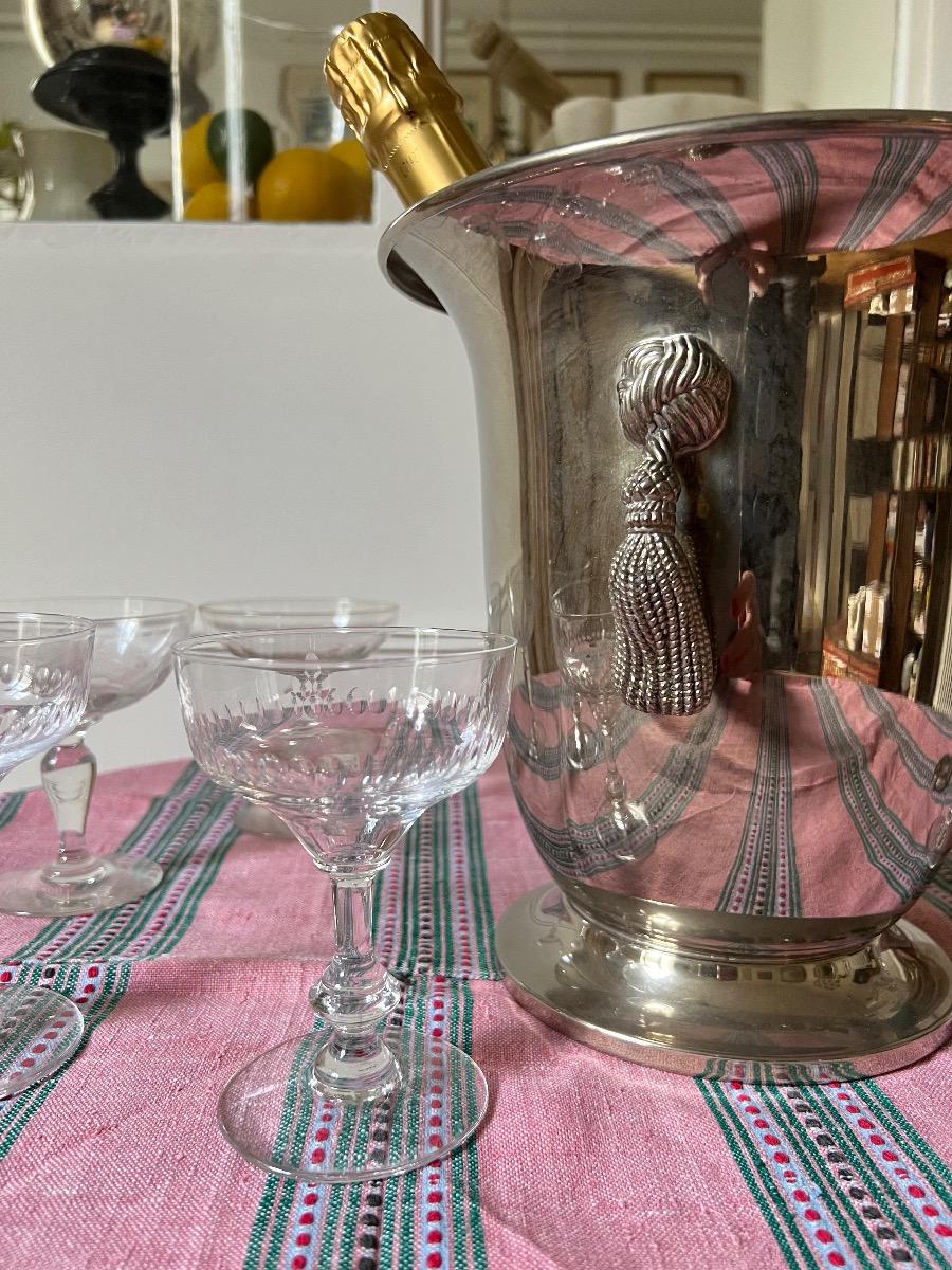 Seau à champagne décor passementerie 1940