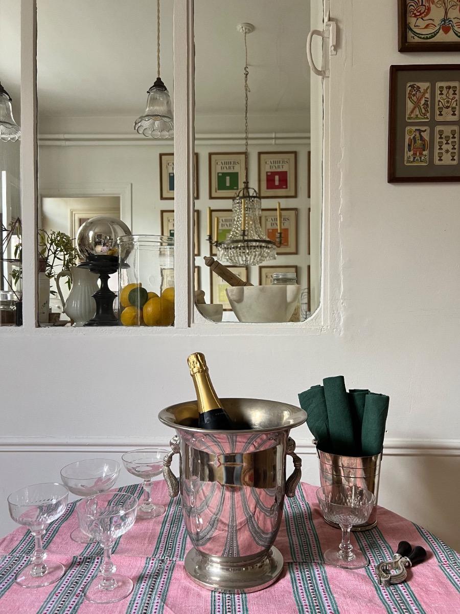 Seau à champagne décor passementerie 1940