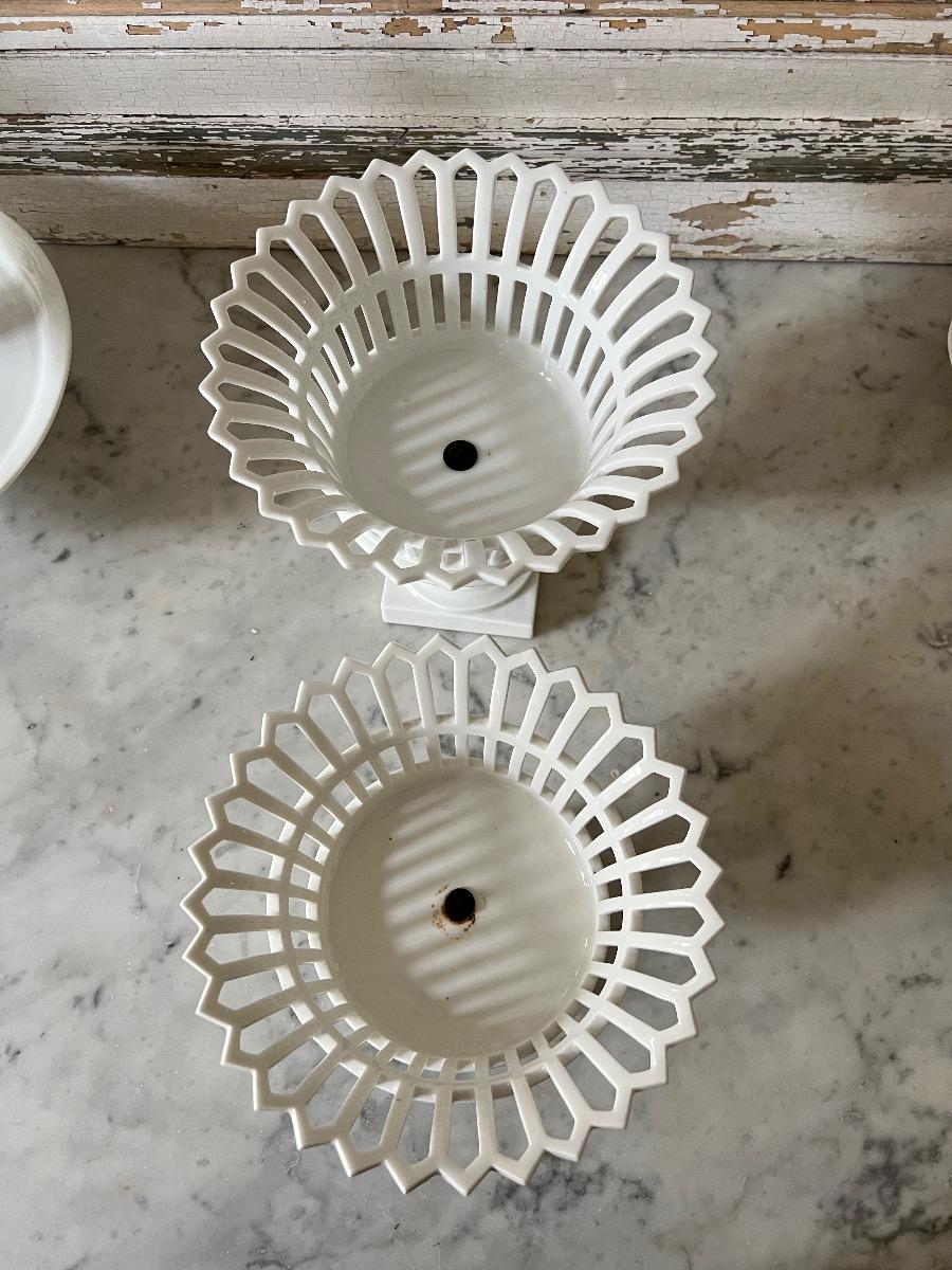 2 coupes à fruits porcelaine 1880