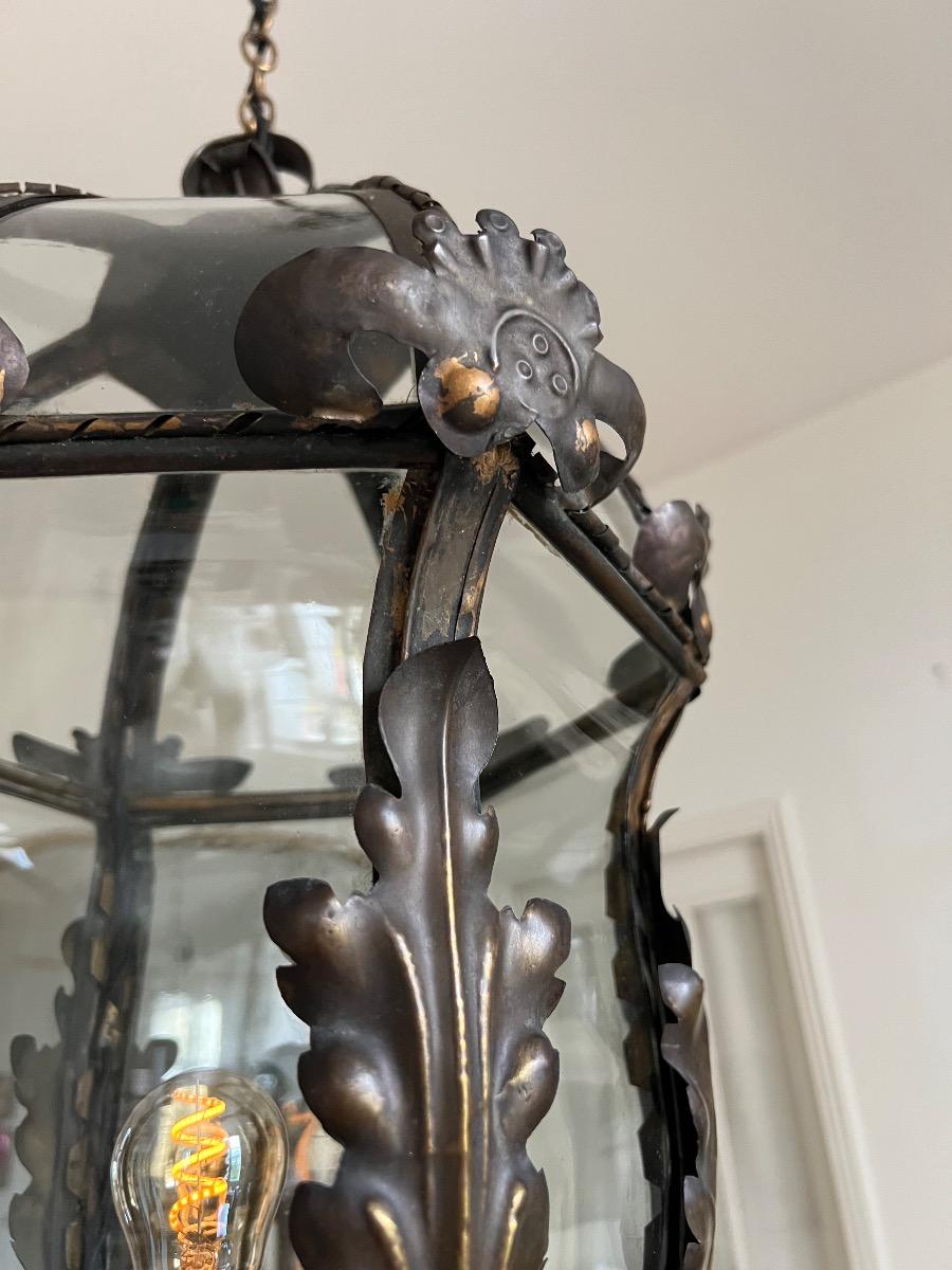 Lanterne de vestibule métal et verre 1920