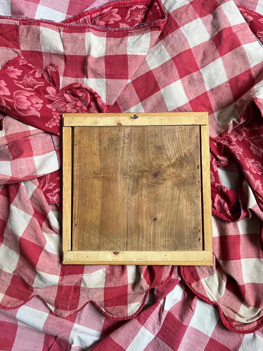 Ouvrage encadré XIXème point de croix