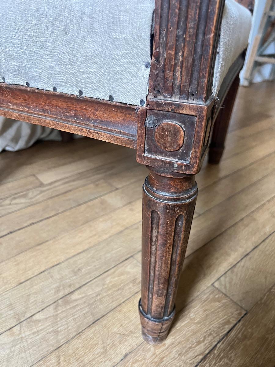 Fauteuil à crémaillère XVIIIème noyer