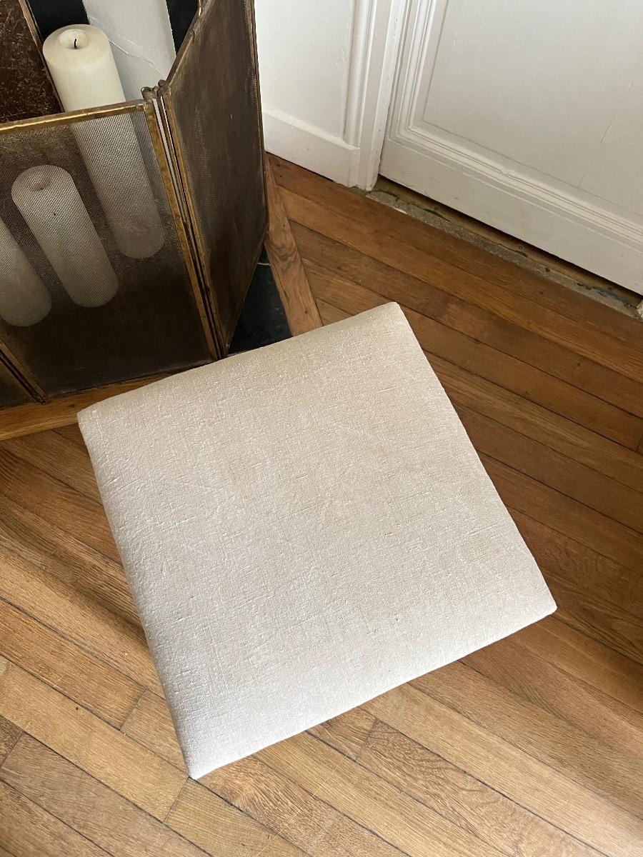 Tabouret de style LXVI assise chanvre